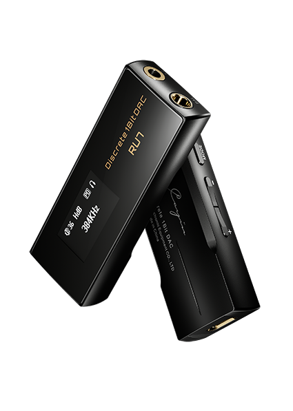 Dongle giải mã Cayin RU7 nhỏ gọn màu đen có màn hình