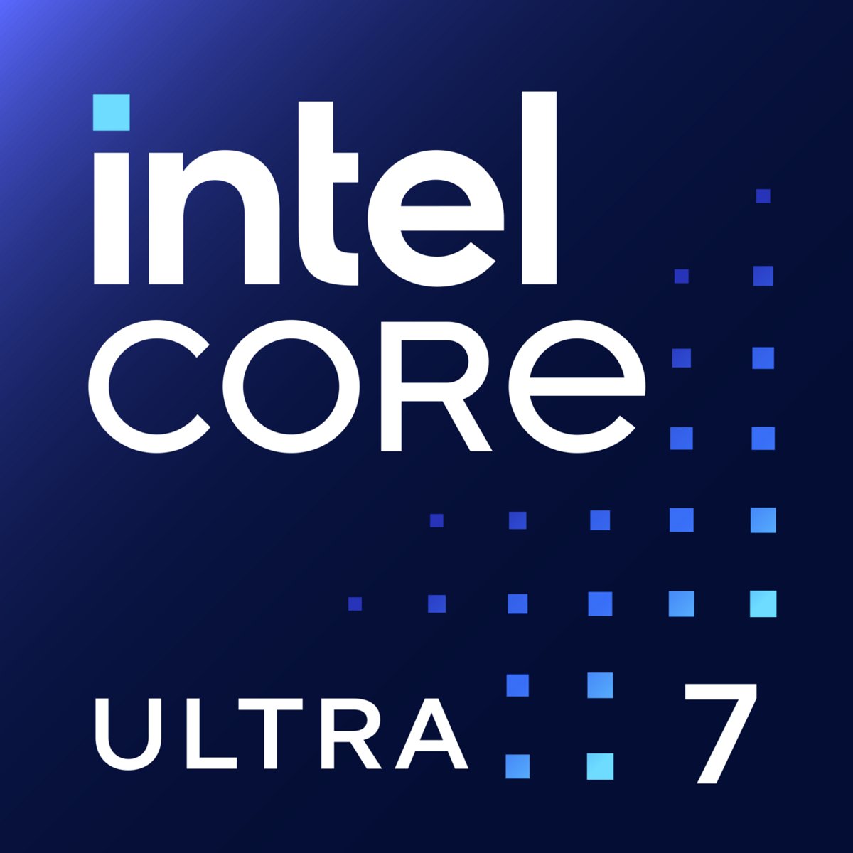 Logo Intel Core Ultra 7, dòng chip dùng trong mini PC đời mới