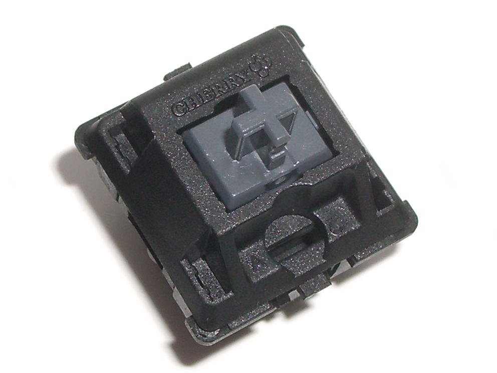 Switch Cherry MX Silent Black màu đen chụp cận cảnh trên nền trắng